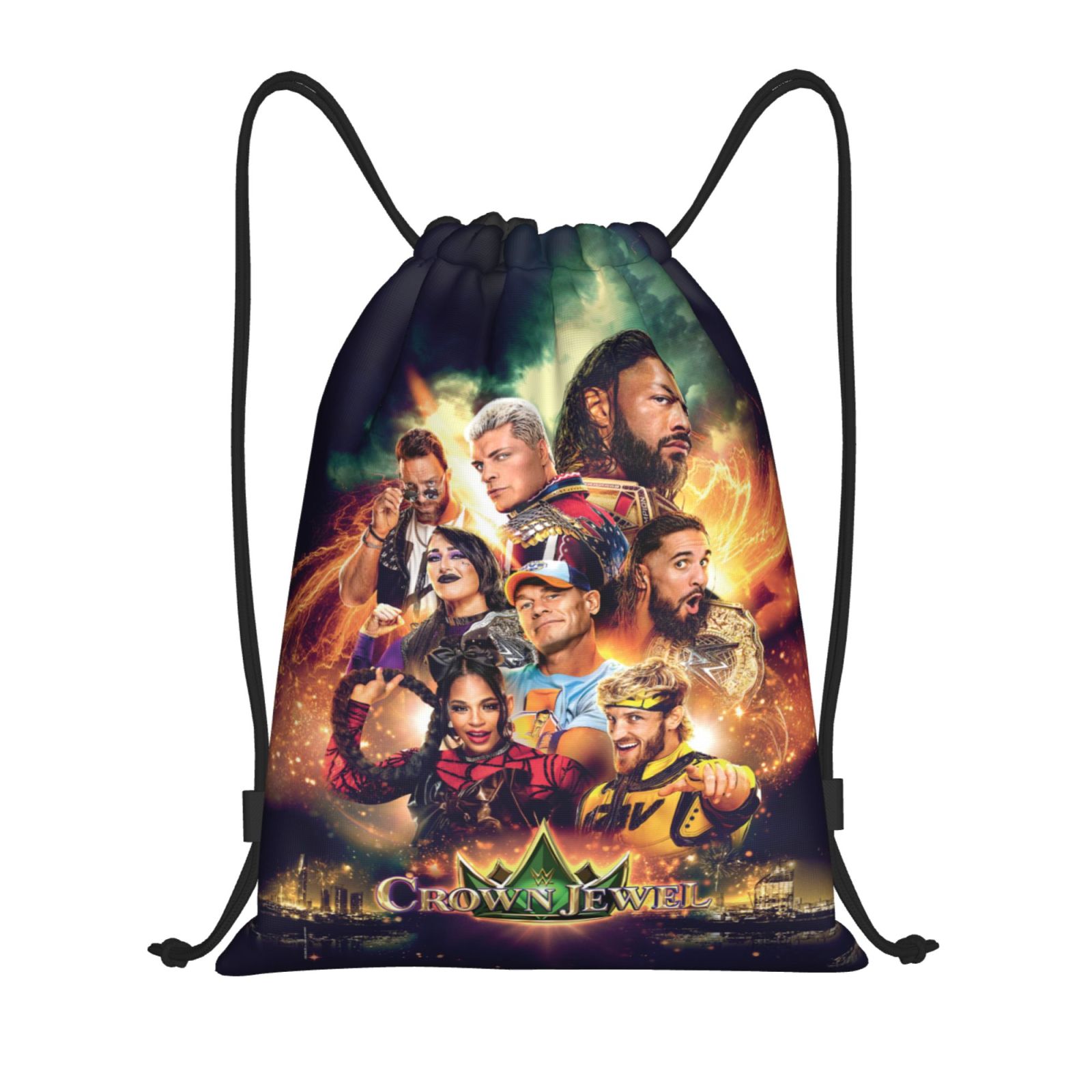 Wwe Drawstring Bag Sports Fitness Bag Waterproof Rope Bag For Training Traveling Hiking Gym Sackpack String Bag For Women Men Small